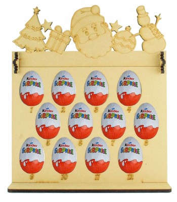 6mm Kinder Eggs Holder 12 Days of Christmas Advent Calendar with Christmas Shapes Topper